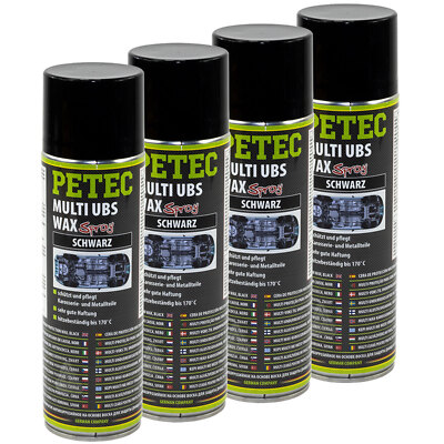 4x 500 ml PETEC Multi UBS Unterbodenschutz Wachs Korrisonsschutz Rostschutz
