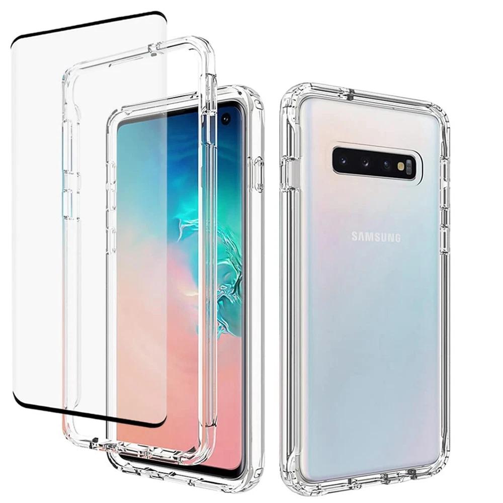 Phone Case for Galaxy S10 Case,G973U (Not Fit S10 5G) Case with Tempered-Glas...