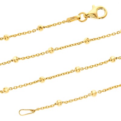 Belcher Satellitenkette Armband Knöchel aus 9 Karat Gelbgold mit Spur und Kugel