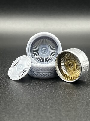 1/24 Scale Resin 25   Rucci  Style Wheel Set For Scale Modeling