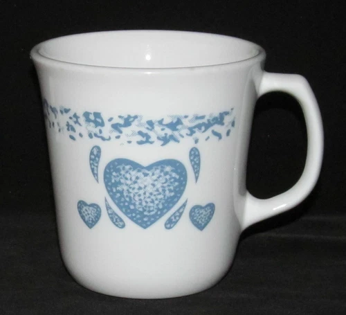 Corning Ware "Corelle" BLUE HEARTS Coffee Mug