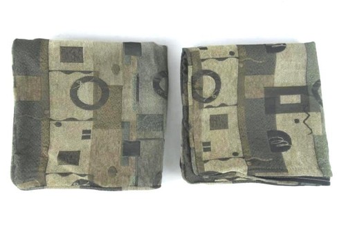 Lot of 2 Brown Green Geometric Sofa Pillow Covers Cases Zip Close 21 By 21 Inch