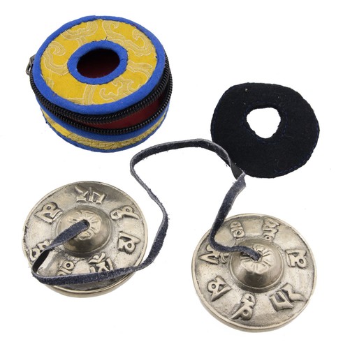 Zimbeln Tingsha Tibetische Om 7 CM Top-Qualität Schalldämpfer +Etui #25782