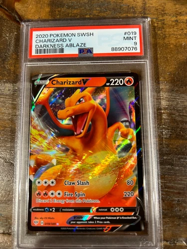 POKEMON 2020 Darkness Ablaze CHARIZARD V SWSH #019 PSA 9 Mint RARE 2