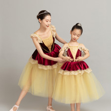 Children Gauze Dress Palace Tutu Long Skirt Stage Performance Costume