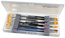 KW903 Brush Box with Foam Inserts Fine Art Portable Paint Brush Organizer Clear