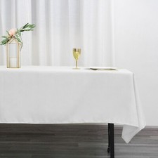 WHITE 60x102" RECTANGLE POLYESTER TABLECLOTH Wedding Party Catering Kitchen