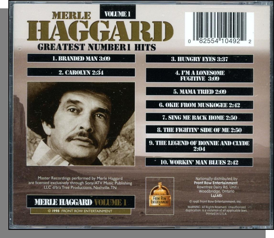 Merle Haggard - Greatest Number 1 Hits, Vol 1 - New Front Row