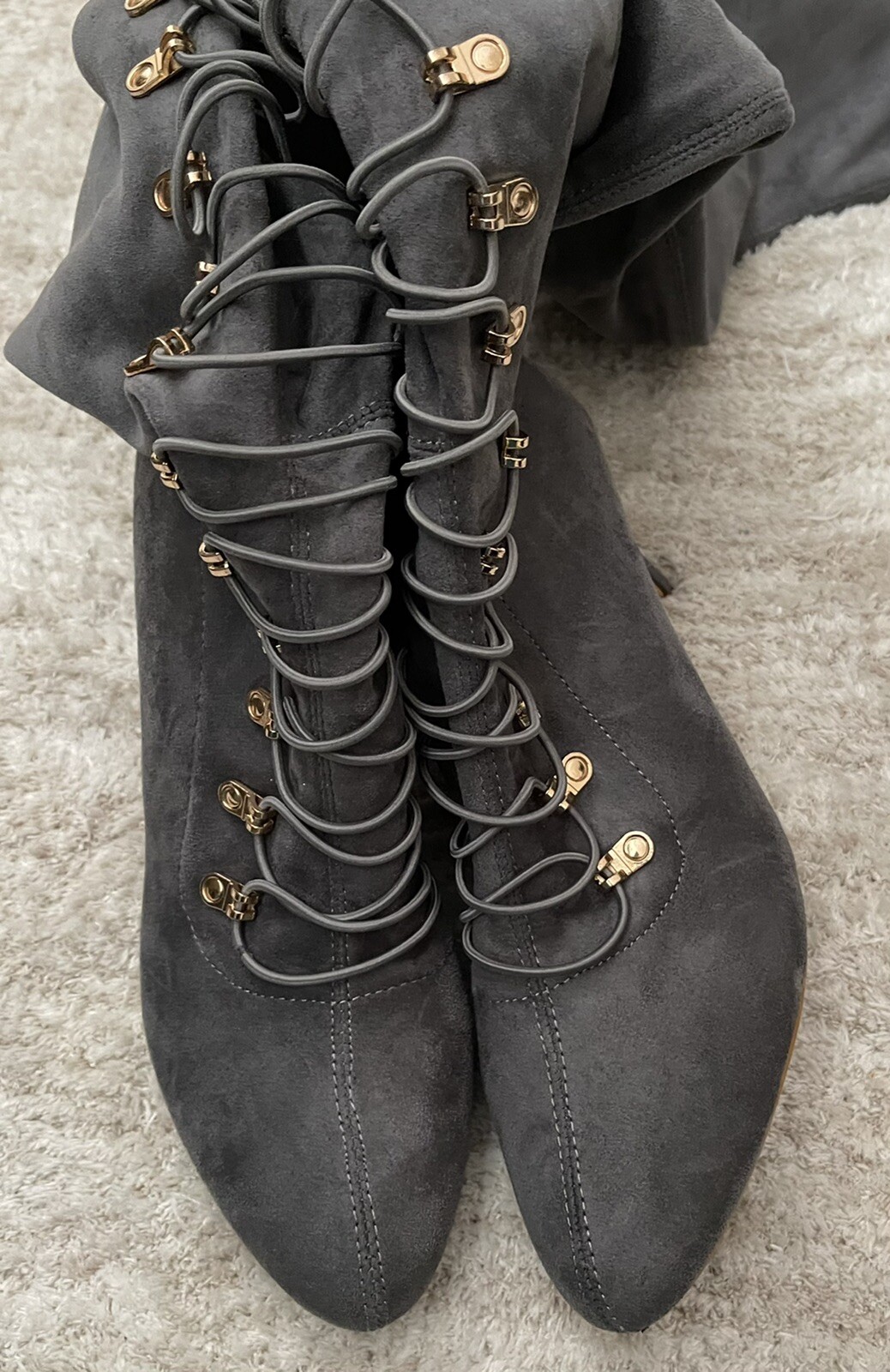 Journee Collection Trill ThighHigh Boots Gray Si… Gem