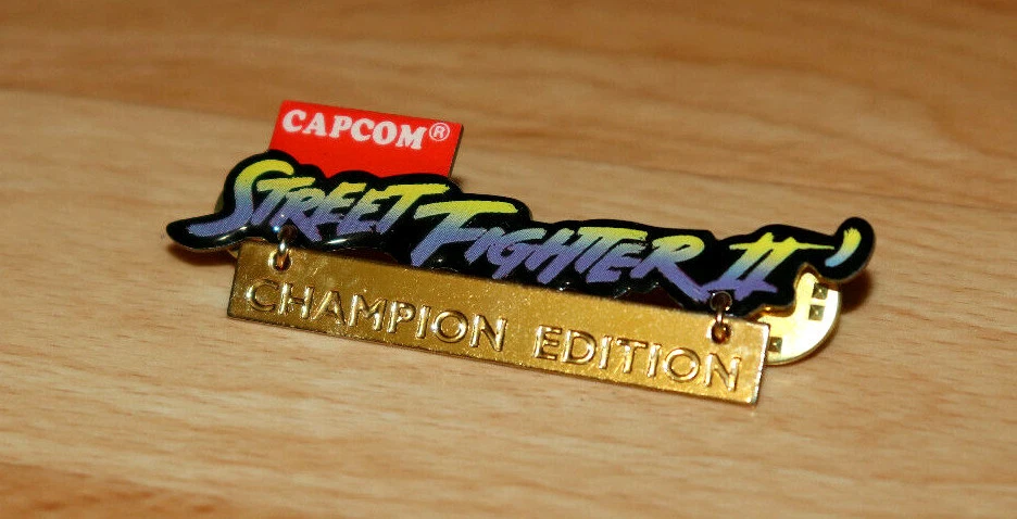 1993 Street Fighter II 2 Champion Edition Vintage Promo Pin Capcom Sega Genesis - Image 3 of 4