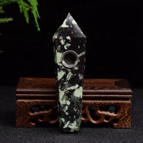 Chrysanthème naturel pierre quartz pipe guérison cristal de roche point mur tube - Photo 1/18