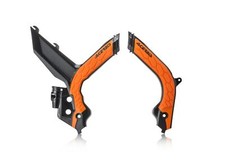 Acerbis X-Grip Frame Protector Guards Black Orange For KTM EXC-F 500 2020-2023