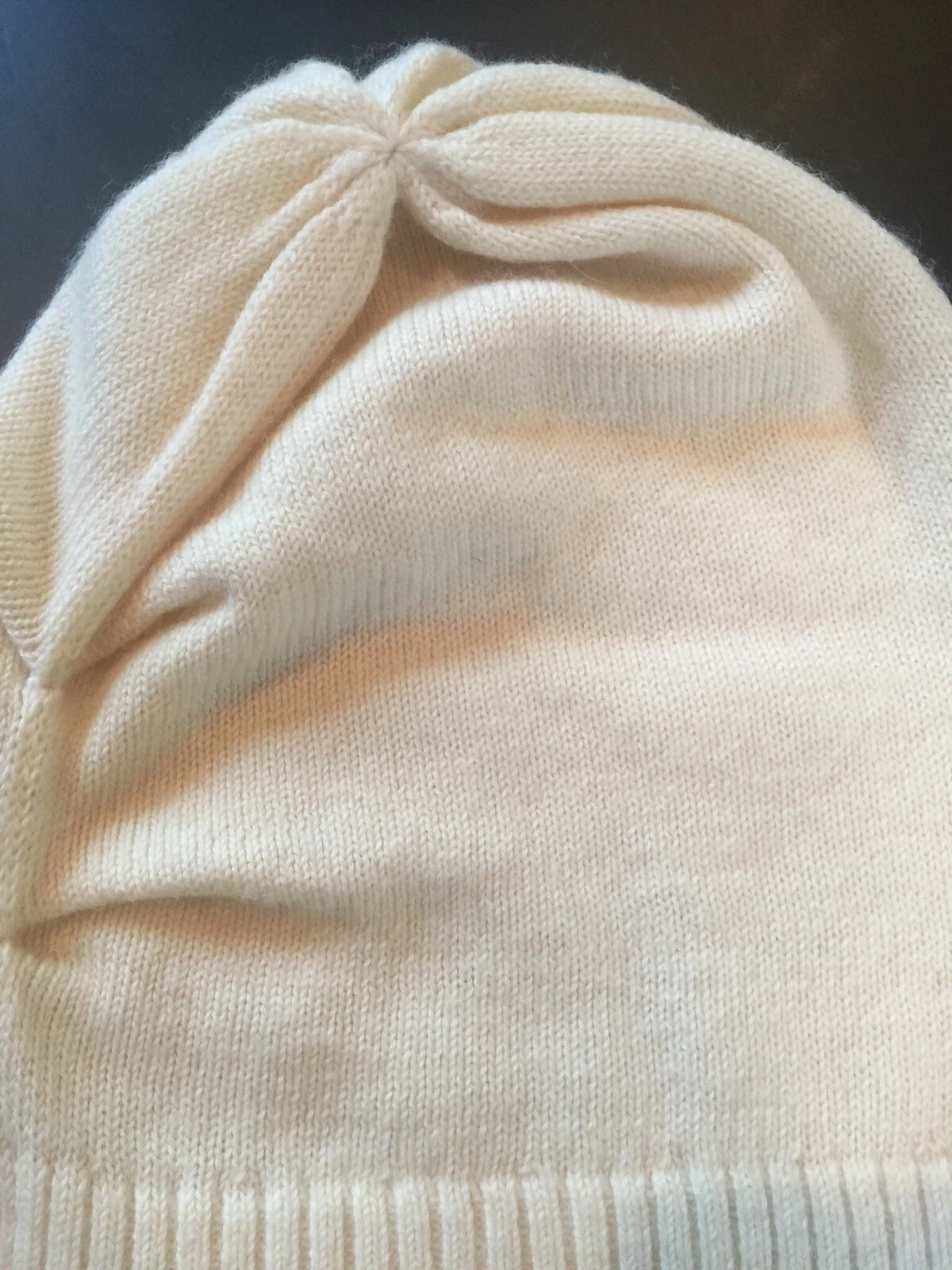 lole ivory ruched wool blend knit beanie hat 