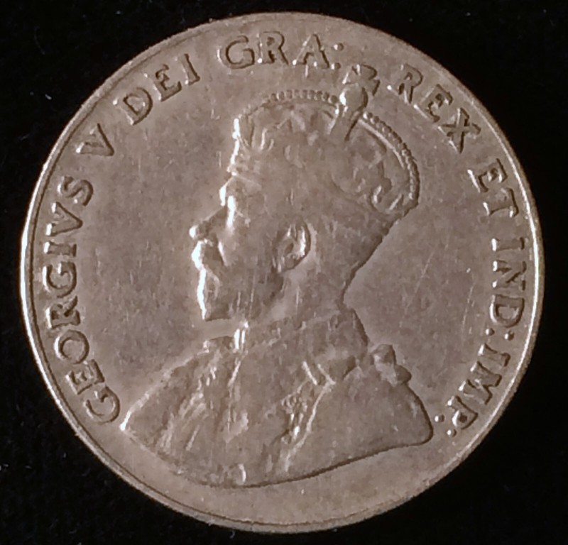 1928 Canada 5 Cents, King George V