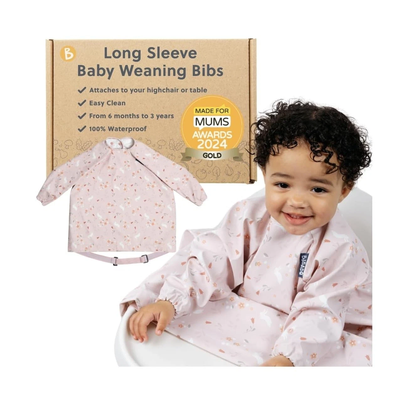 Long Sleeve Baby Bibs for 636 Months Waterproof & Easy Wipe Coverall
Opens in a new window or tab