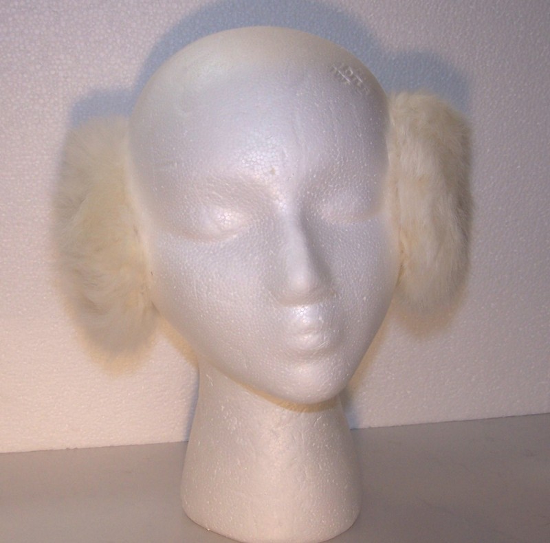White Thinsulate Rabbit Fur Ear Muffs