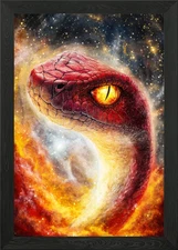Cosmic Serpent Framed Wall Art Poster Canvas Print Picture
