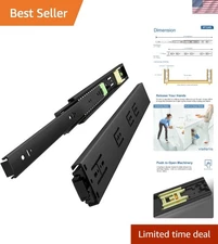 14" Full Extension Drawer Slides - 3-Fold with Heavy Duty 100lb Capacity