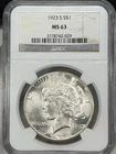 1923-S $1 Peace Dollar NGC MS63 90% Silver San Francisco One US Coin WOW!