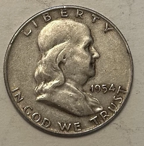 1954- S Franklin Half Dollar 50C 90% Silver VF-CoinSnap analysis