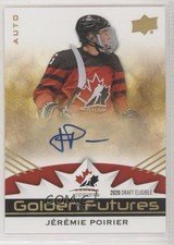 2020-21 Upper Deck Team Canada Juniors Golden Futures Autos Jeremie Poirier Auto