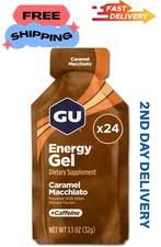 GU Energy Original Sports Nutrition Energy Gel, 24-Count, Caramel Macchiato