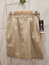 NEW Sag Harbor PolyBlend,Tan,Pleated 21 in Skirt,Pockets,Elastic Waist Size 14P