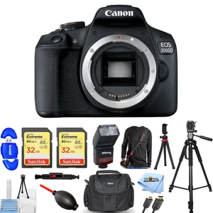 Canon EOS 2000D/Rebel T7 DSLR caméra 64GB Ensemble de trépieds Flash