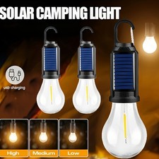 Solar Camping Lantern 1/2/4Pack, USB Rechargeable IP65 Waterproof Outdoor Light