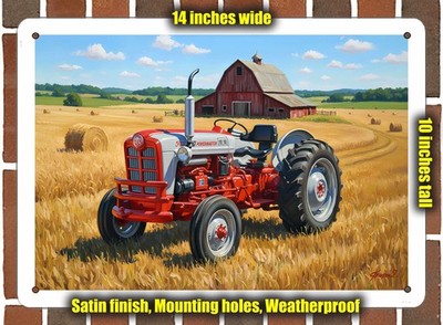 Metal Sign - 1959 Ford Tractor 861 Diesel Tractor Oil Painting - 14x10