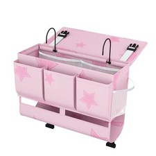 Bedside Caddy Organizer - Bedside Hanging Storage Bag for Bunk, College Pink