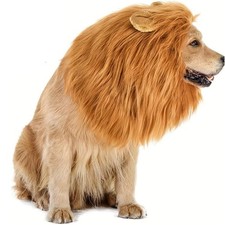 Pet Costume Lion Mane Wig for Dog Cat Halloween Clothes Festival Fancy Dress up