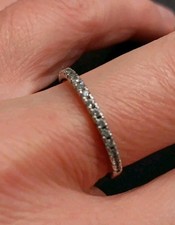 925 Sterling Silver Zirconia Stackable Infinity Band Ring Size 8