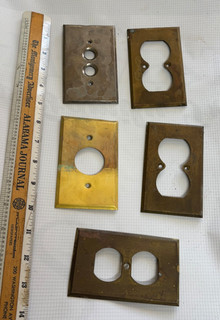 Vintage Electrical Plates Outlets Push Button Round etc.