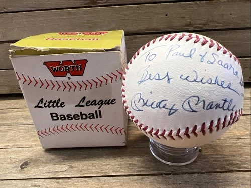 Mickey Mantle Autographed Baseball Ball Auto Signed Sign Yankees NY New York