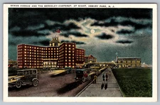 Postcard Ocean Ave and the Berkeley-Carteret Night Asbury Park New Jersey 