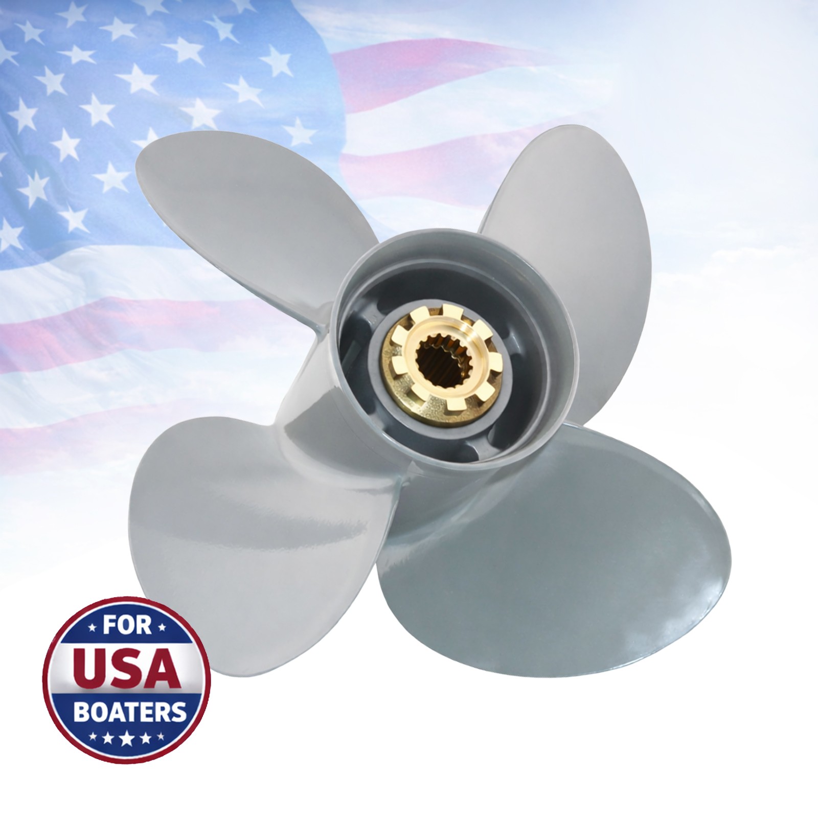13 x 15 - 4 Blades Propeller fit Honda Outboard BF75-130 HP Boat Engine 15 Tooth