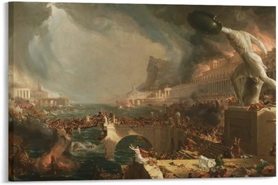 Thomas Cole The Course of Empire Destruction Canvas Wall Art Living Room Posters