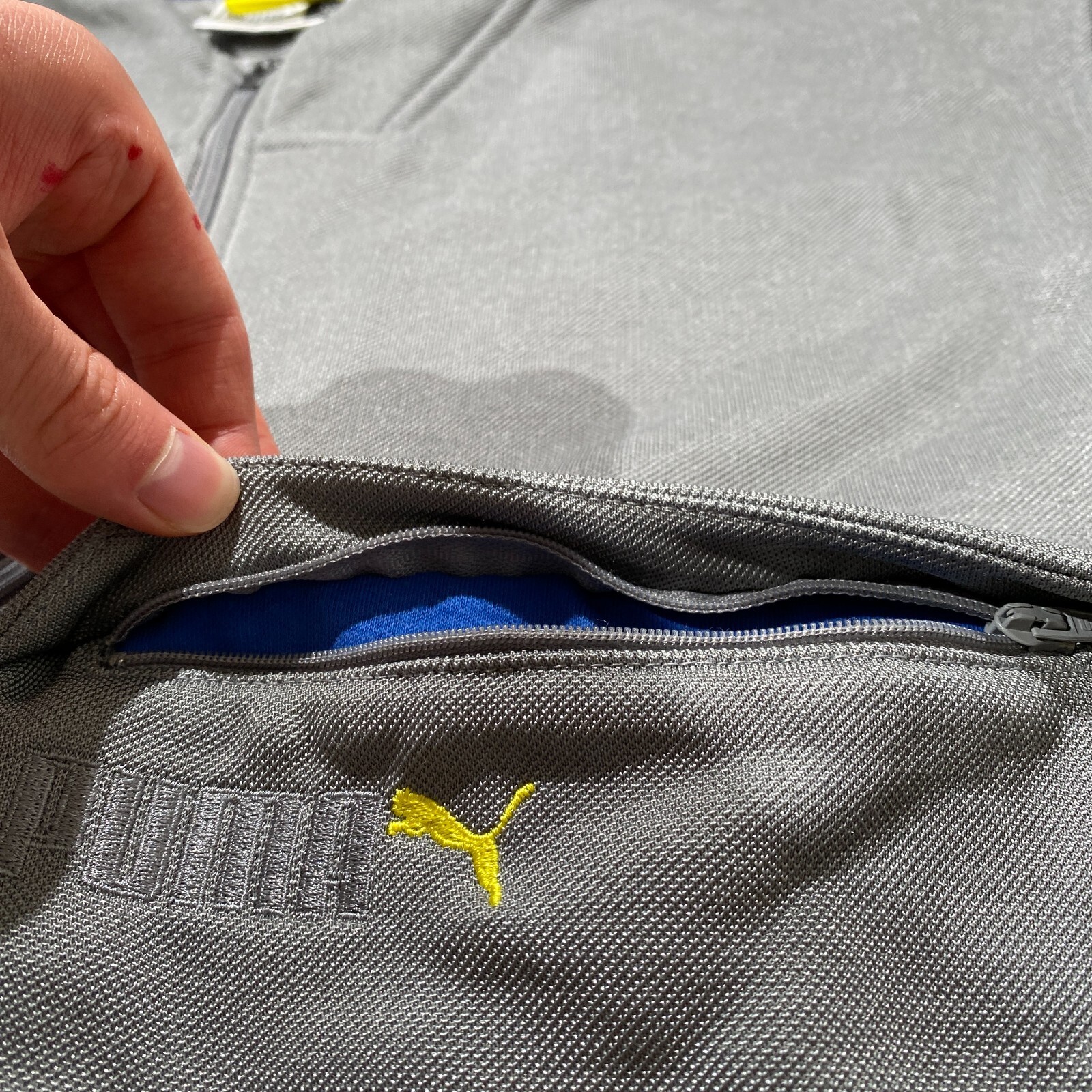 VINTAGE Puma Tracksuit Top Mens Small Loose Fit Grey Mesh Track Jacket 90s thumbnail 4