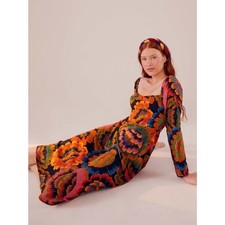 Farm Rio Colorful Flowers Midi Dress M