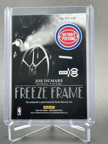 Joe Dumars 2024-25 Panini Noir Freeze Frame Signatures Auto 44/75 #FFS-JOE - Picture 2 of 2
