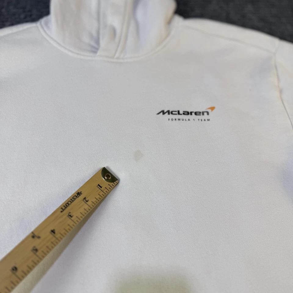 Мужская толстовка с капюшоном McLaren F1 Team большая белая Hollister MCL60 2023 гоночный пуловер - Изображение 4 из 4