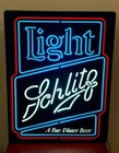 VINTAGE 21"x16" SCHLITZ LIGHT BEER NEON LIGHTED BAR SIGN (FULLY WORKING)