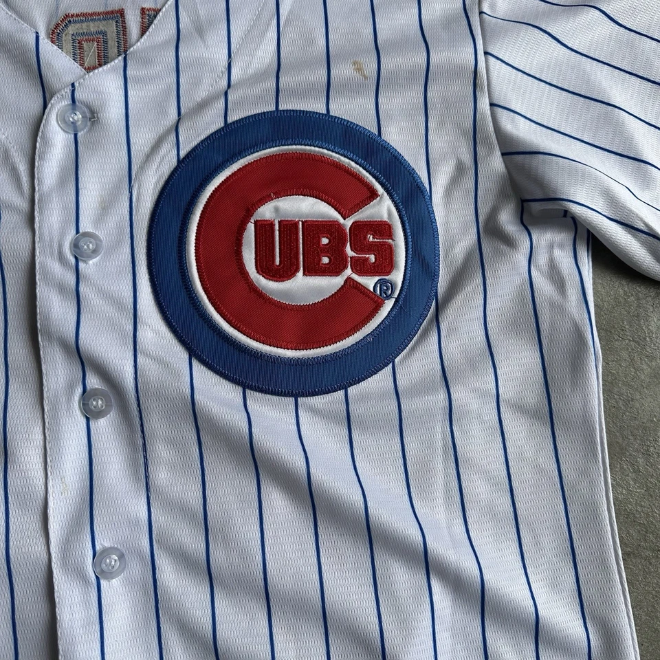 Chicago Cubs Nike Thompson 71 Jersey White Pin Stripe Size Small - Image 2 of 4