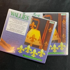 Wallies Small Gold Fleur-di-Lis NEW Set of 25 Pre-Pasted 12055 set of 2