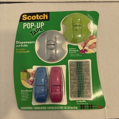 Scotch Pop Up Tape 4 Dispensers 10 Refills Deskgrip Handband