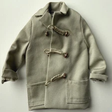 Vintage 1960s Barbie Open Road Coat 985 Khaki Beige Tan Coat with Toggles, NICE