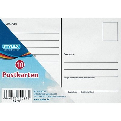 10 Postkarten Postcard Post Karten blanko unfrankiert Post Cards weiß neutral