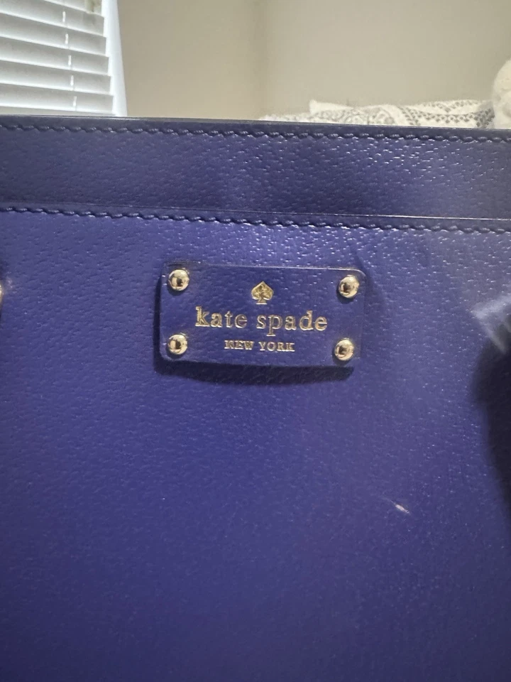 Kate Spade Wellesley Durham Satchel Blue Leather Purse Handbag Cute Bag XL - Image 3 of 4