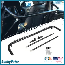 49" Universal Iron Racing Safety Seats Belt Chassis Roll Harness Bar Rod Black